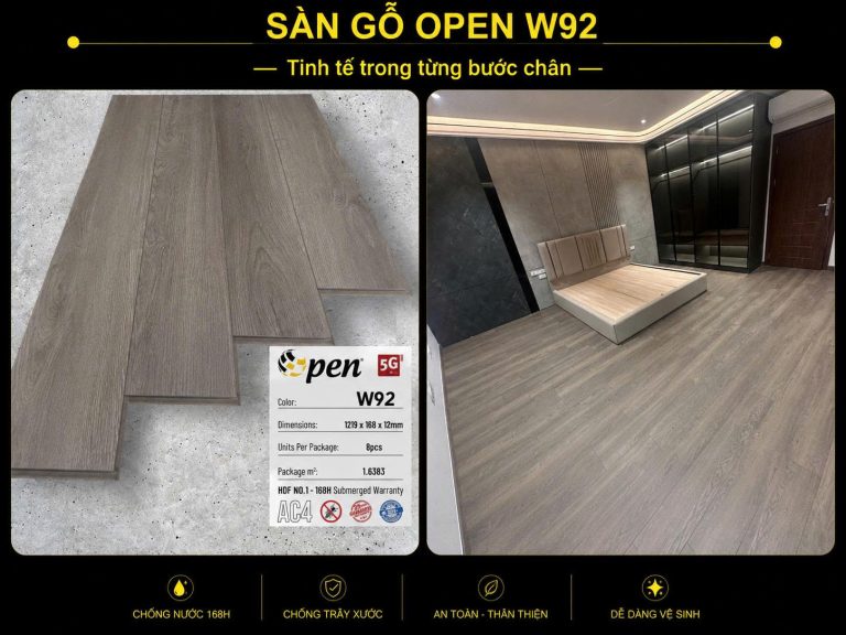 Sàn Gỗ OPEN cốt tỷ trọng cao hèm khóa 5G